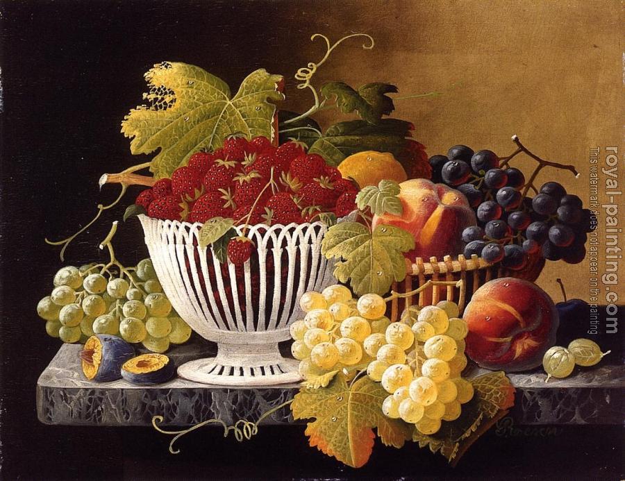 Severin Roesen : Still Life with Strawberry Basket